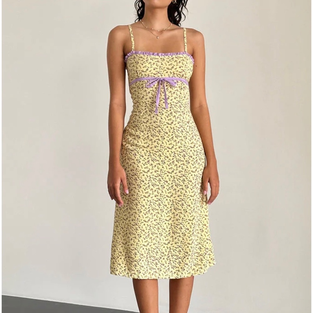 Motel rocks isaure yellow midi dress size xs - Picture 4 of 7